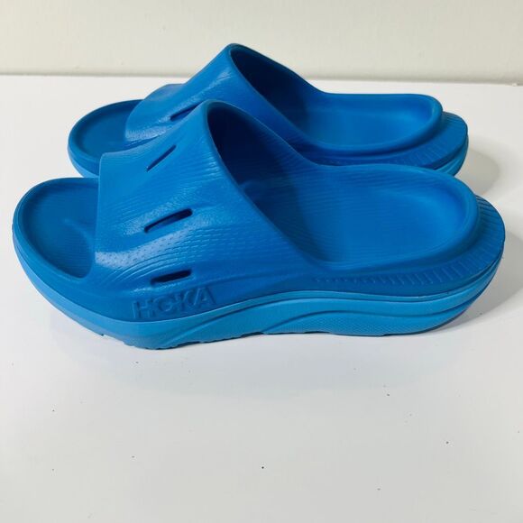 Hoka Blue Slip On Sandals Rubber Women's Size 5 - Picture 1 of 5